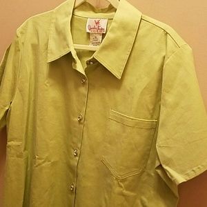 Quacker Factory Sz 1X Lime Green Button Front